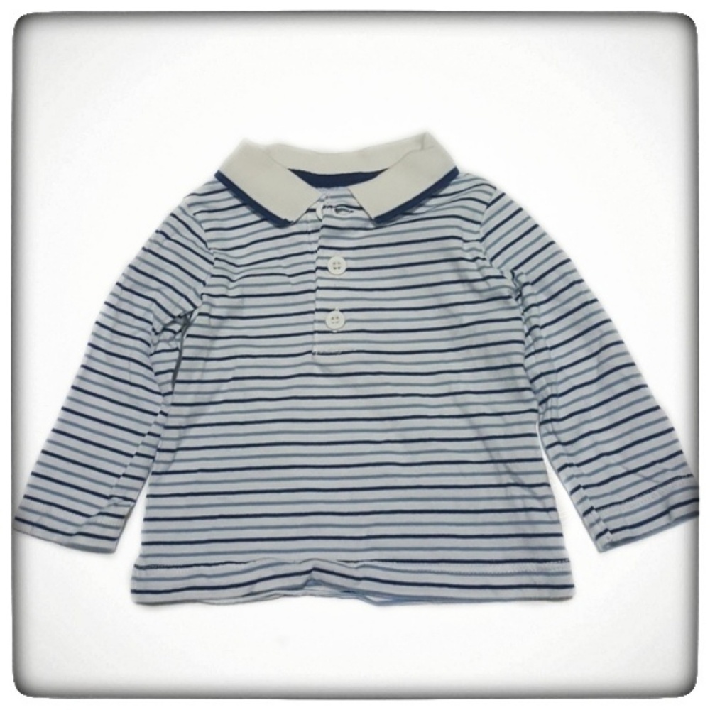 Baby First Impression Striped LongSleeve Polo 3-6M